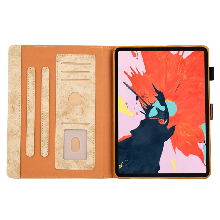 Sandsberg | Für iPad Pro 11 Zoll (2018) Business Stil Horizontal Flip Lederhülle, mit Halter & Kartensteckplatz & Fotorahmen & Schlaf-/Aufwachfunktion (Gelb)