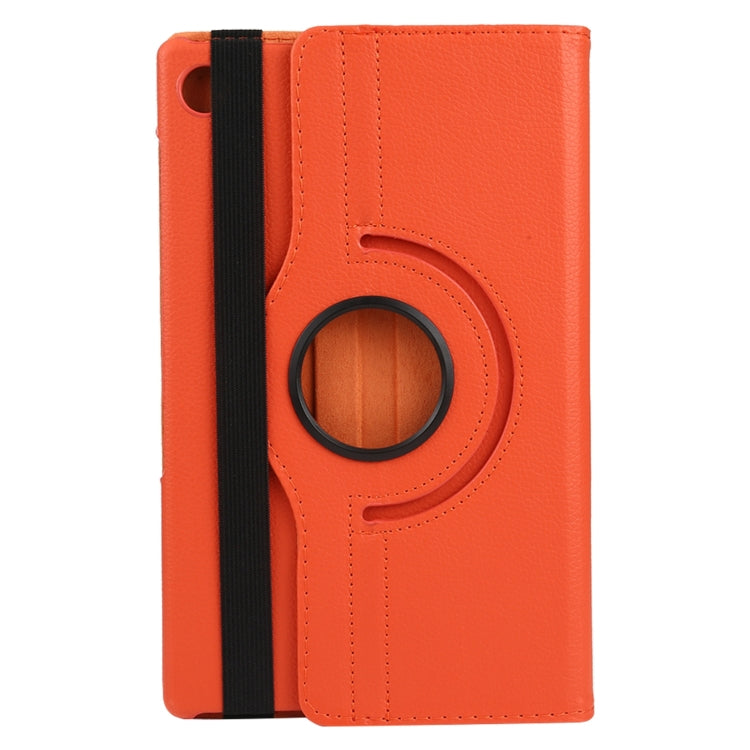 Sandsberg | Für Lenovo M10 HD Litchi-Textur Einfarbig Horizontale Flip-Lederhülle mit Halter & Stiftslot (Orange)