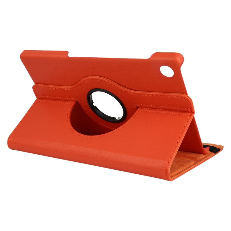 Sandsberg | Für Lenovo M10 HD Litchi-Textur Einfarbig Horizontale Flip-Lederhülle mit Halter & Stiftslot (Orange)