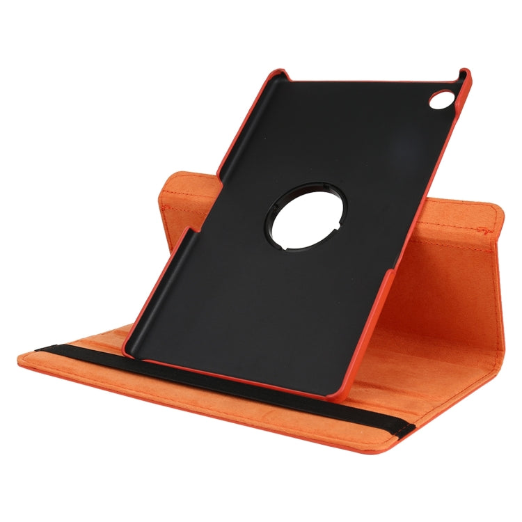 Sandsberg | Für Lenovo M10 HD Litchi-Textur Einfarbig Horizontale Flip-Lederhülle mit Halter & Stiftslot (Orange)