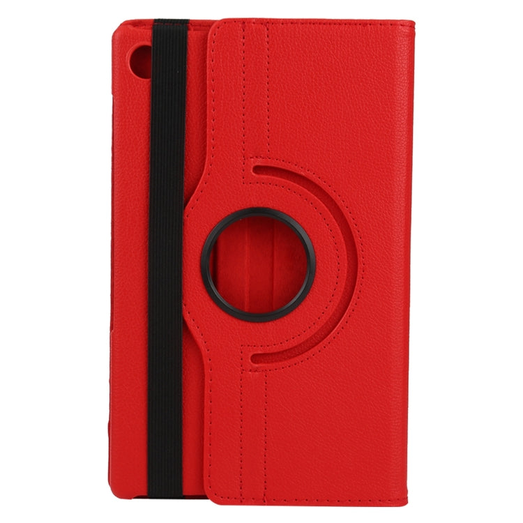 Sandsberg | Für Lenovo M10 HD Litchi Textur Einfarbig Horizontal Flip Lederhülle mit Halter & Stiftschlitz (Rot)