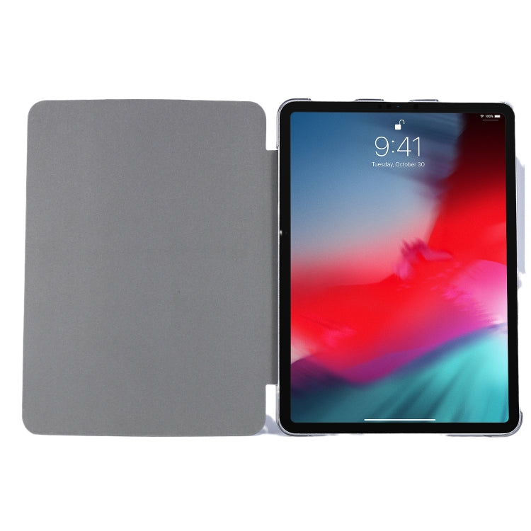 Sandsberg | Voor iPad Pro 11 2022 / 2021 Zijde Textuur Drie-voudige Horizontale Flip Lederen Tablet Hoes met Houder & Pen Sleuf (Rood)