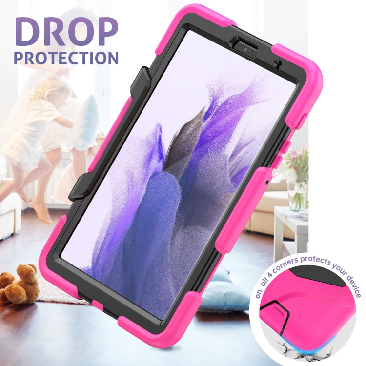 Sandsberg | Für Samsung Galaxy A7 Lite 8.7 2021 T220 / T225 Stoßsichere Bunte Silikon + PC Schutzhülle mit Halter & Stiftschlitze (Rosa Rot)