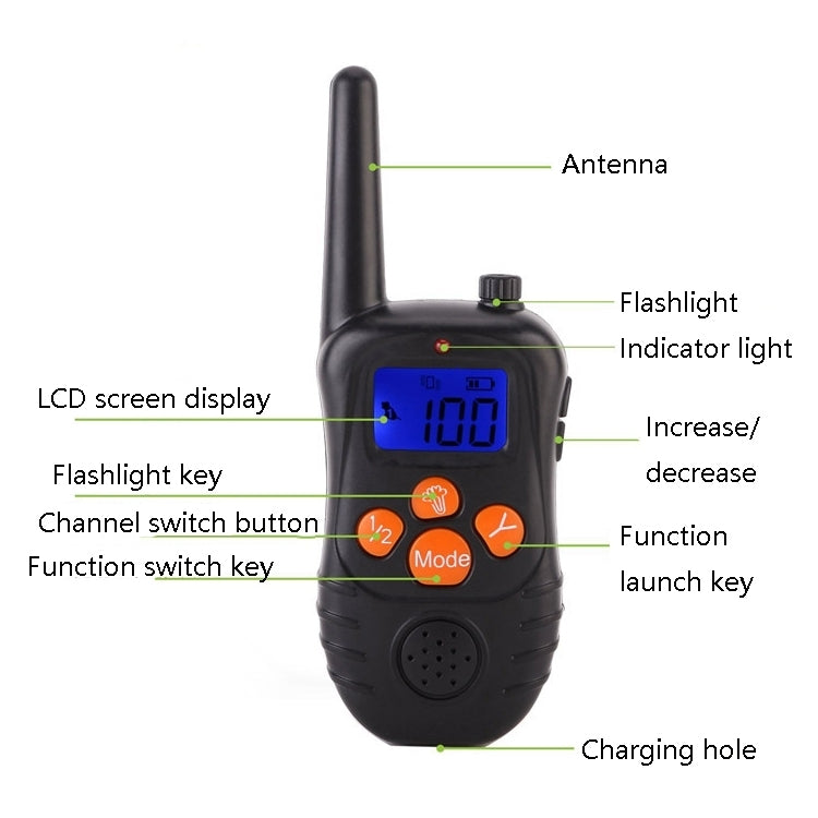 Sandsberg | 998DC Bark Stopper Fernbedienung Elektro-Schock-Halsband Hundetraining Gerät, Steckertyp: EU-Stecker