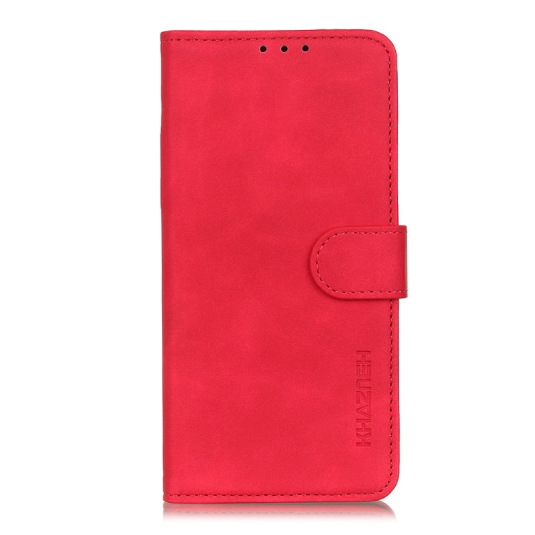 Für Google Pixel 6a KHAZNEH Retro Textur Flip Leder Handyhülle (Rot)