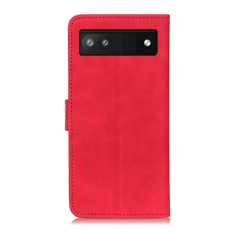 Für Google Pixel 6a KHAZNEH Retro Textur Flip Leder Handyhülle (Rot)