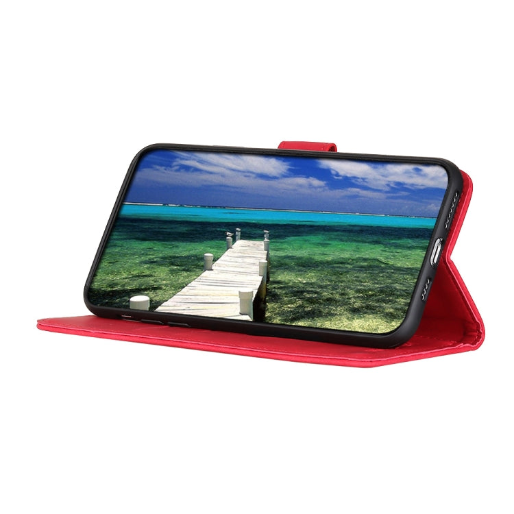 Für Google Pixel 6a KHAZNEH Retro Textur Flip Leder Handyhülle (Rot)