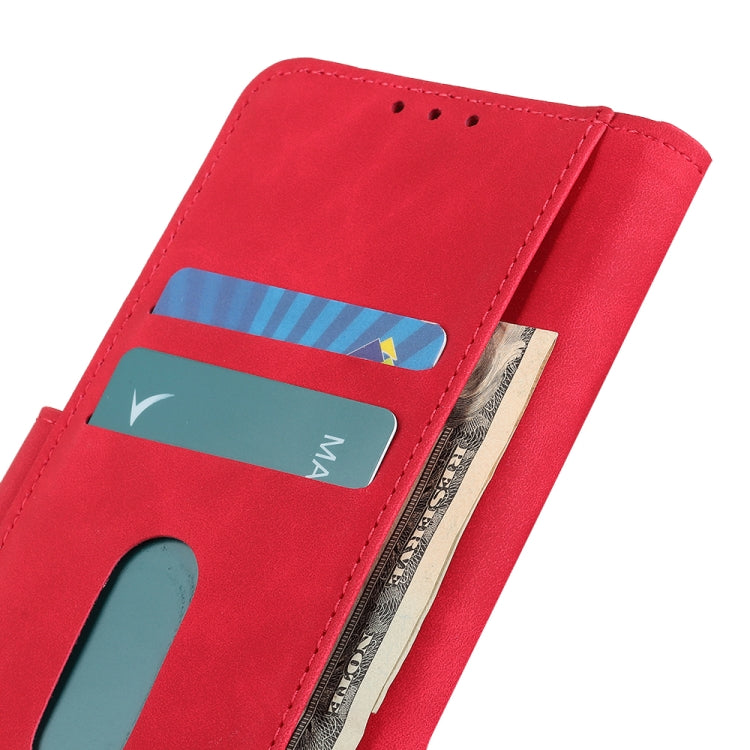 Für Google Pixel 6a KHAZNEH Retro Textur Flip Leder Handyhülle (Rot)