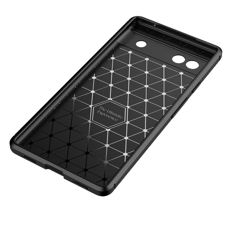 Für Google Pixel 6a Karbonfaser-Textur Stoßfest TPU Handyhülle (Blau)