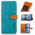 Für Google Pixel 6a KHAZNEH Dual-Color Rindsleder Textur Horizontale Flip-Leder Handyhülle (Blau)
