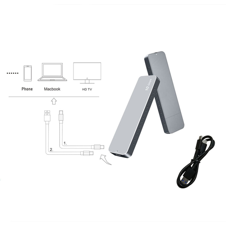 Sandsberg | V195A USB-C / Type-C Female zu M.2 NVMe SSD Festplattengehäuse (Grau)
