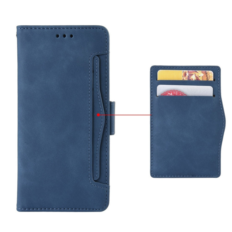 Für Google Pixel 6a Haut Gefühl Kalbsmuster Leder Handyhülle (Blau)