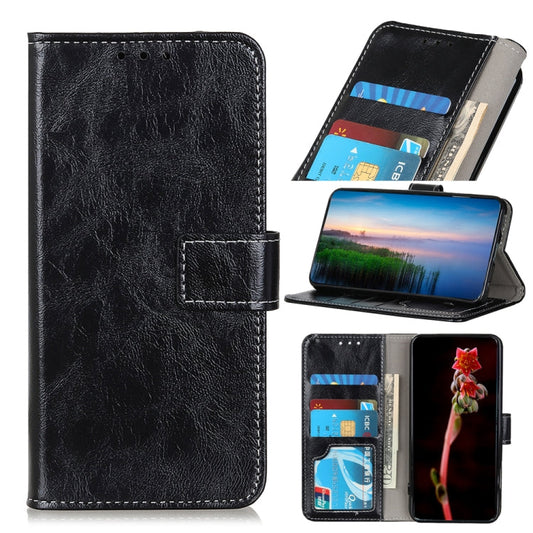 Für Google Pixel 7 Pro 5G Retro Crazy Horse Textur Flip Leder Handyhülle (Schwarz)