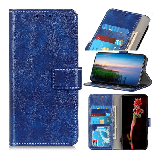 Für Google Pixel 7 Pro 5G Retro Crazy Horse Texture Flip Leder Handyhülle (Blau)