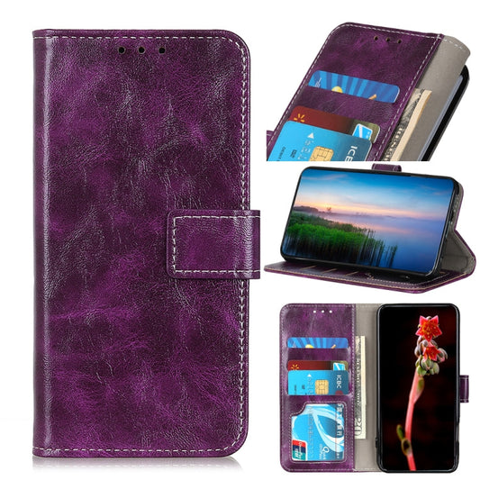 Für Google Pixel 7 Pro 5G Retro Crazy Horse Textur Flip Leder Handyhülle (Lila)