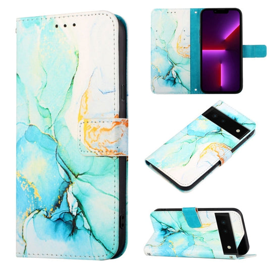 Für Google Pixel 6 Pro PT003 Marmor Muster Flip Leder Handyhülle (LS003)