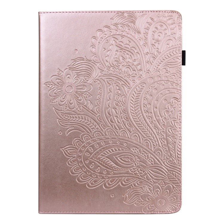 Sandsberg | Für Lenovo Tab P11 Pro 11.5 Zoll 2021 TB-J706L / TB-J706F Pfau Prägung TPU + PU Leder Tablet-Hülle (Rose Gold)