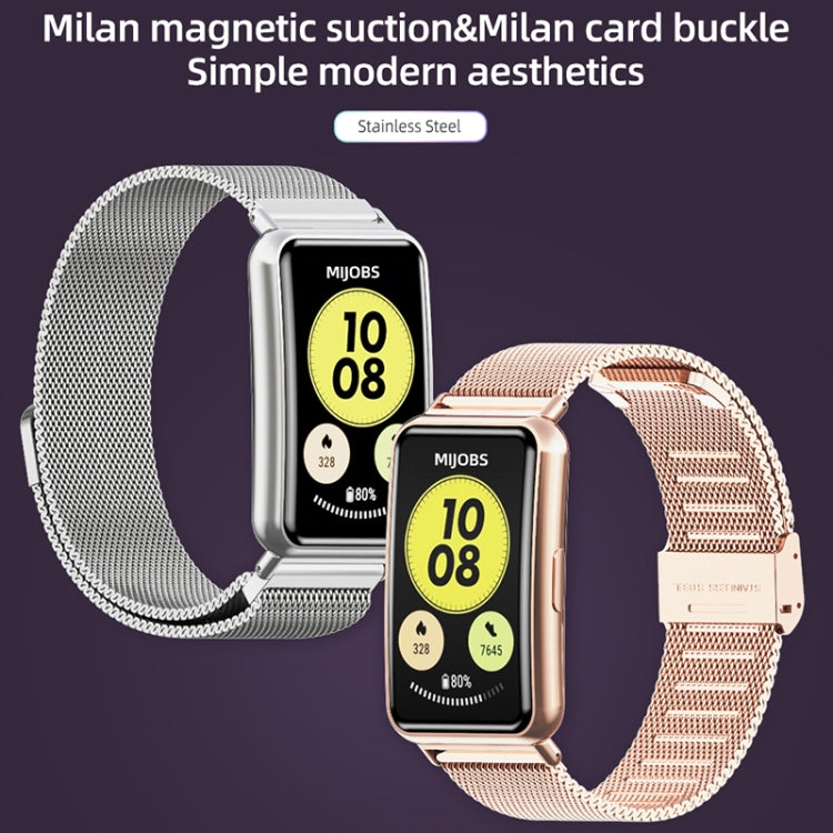 Sandsberg | Für Huawei Watch Fit Mijobs Mailand Schnalle Edelstahl Uhr Band (Schwarz)
