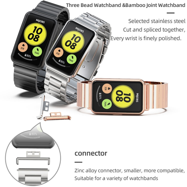 Sandsberg | Für Huawei Watch Fit Mijobs Mailand Schnalle Edelstahl Uhr Band (Schwarz)