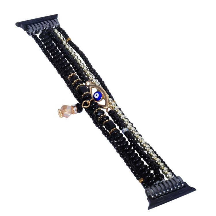 Sandsberg | Auge Perlen Kette Uhr Band Für Apple Watch Ultra 49mm&Watch Ultra 2 49mm / Series 9&8&7 45mm / SE 3&SE 2&6&SE&5&4 44mm / 3&2&1 42mm (Schwarz)