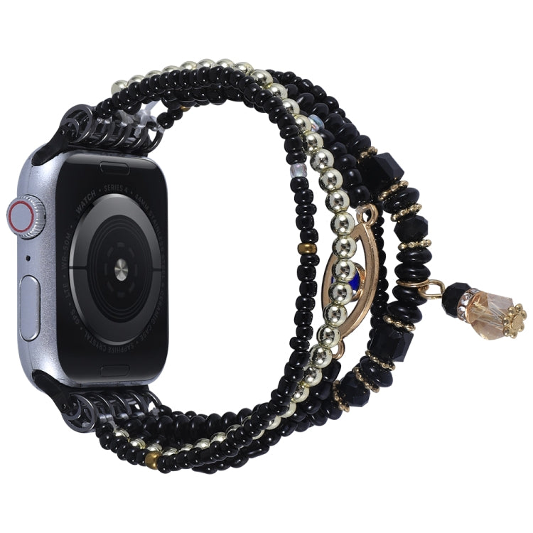 Sandsberg | Auge Perlen Kette Uhr Band Für Apple Watch Ultra 49mm&Watch Ultra 2 49mm / Series 9&8&7 45mm / SE 3&SE 2&6&SE&5&4 44mm / 3&2&1 42mm (Schwarz)
