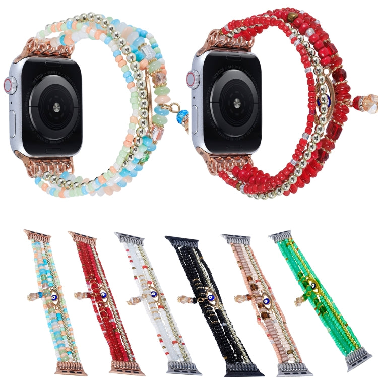 Sandsberg | Auge Perlen Kette Uhr Band Für Apple Watch Ultra 49mm&Watch Ultra 2 49mm / Series 9&8&7 45mm / SE 3&SE 2&6&SE&5&4 44mm / 3&2&1 42mm (Schwarz)