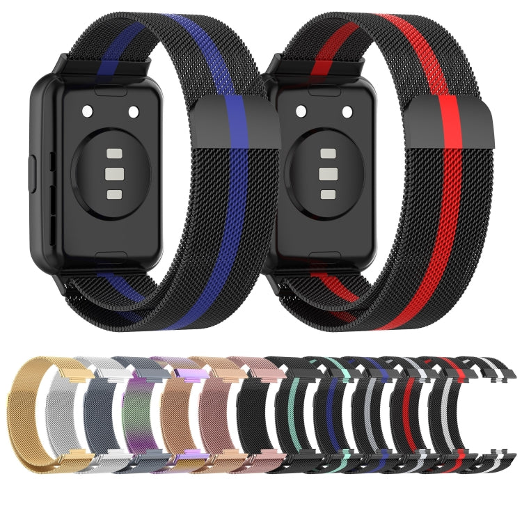 Sandsberg | Für Huawei Watch Fit 2 Milan Magnetische Edelstahl-Uhrenarmband (Schwarz Weiß)