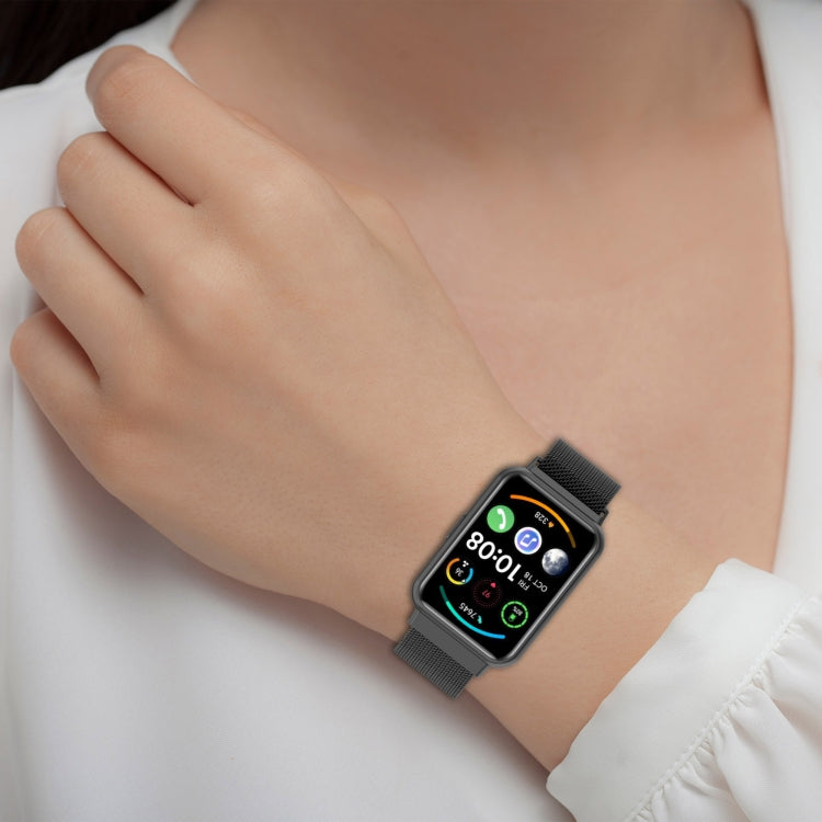 Sandsberg | Für Huawei Watch Fit 2 Milan Magnetische Edelstahl-Uhrenarmband (Schwarz Weiß)