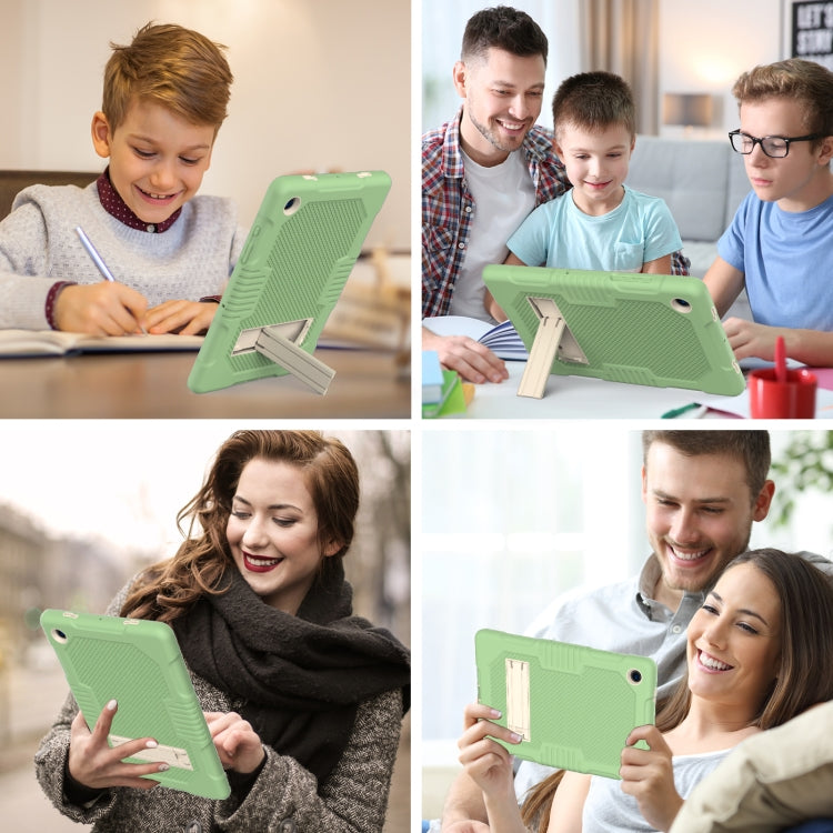 Sandsberg | Für Samsung Galaxy Tab A8 10.5 2021 X200 Kontrastfarbe Roboter Stoßfest Silikon + PC Tablet Tasche (Matcha Grün)