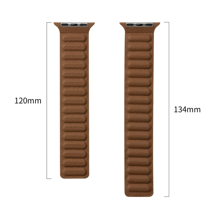 Sandsberg | Magnetisches Zwei-Farben Loop Slim Leder Uhr Band Für Apple Watch Ultra 49mm&Watch Ultra 2 49mm / Series 9&8&7 45mm / SE 3&SE 2&6&SE&5&4 44mm / 3&2&1 42mm(Chrysanthemen Blau)