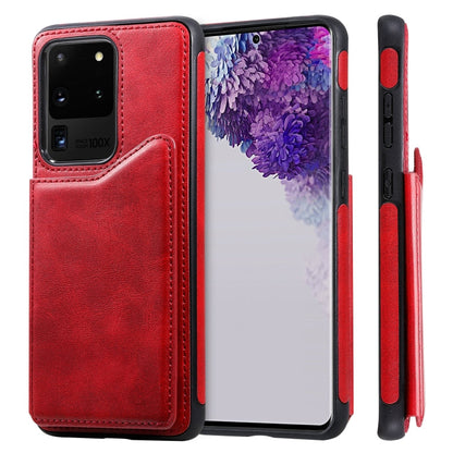 Sandsberg | Für Galaxy S20 Ultra Kalbsleder Textur Horizontale Flip Ledertasche mit Halter & Kartenfächern & Rahmen (Rot)
