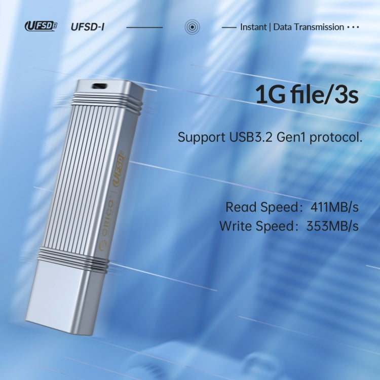 Sandsberg | ORICO USB Solid State Flash Drive, Lesen: 520MB/s, Schreiben: 450MB/s, Speicher: 256GB, Port: USB-A (Silber)