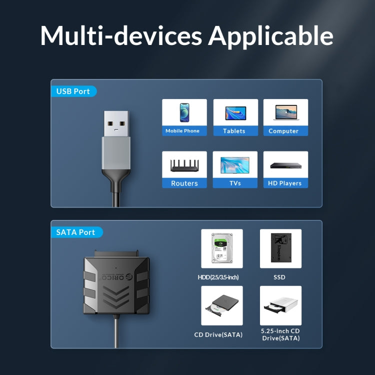 Sandsberg | ORICO UTS1 USB 3.0 2,5-Zoll SATA HDD-Adapter mit Silikonhülle, Kabellänge: 1 m
