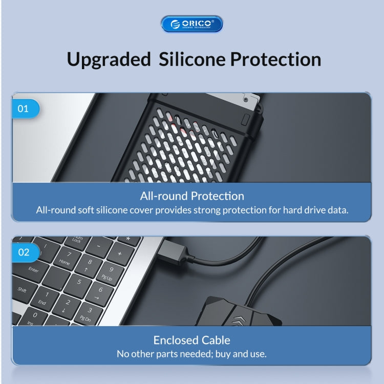 Sandsberg | ORICO UTS2 USB 2.0 2.5-Zoll SATA HDD-Adapter mit Silikonhülle, Kabellänge: 1m
