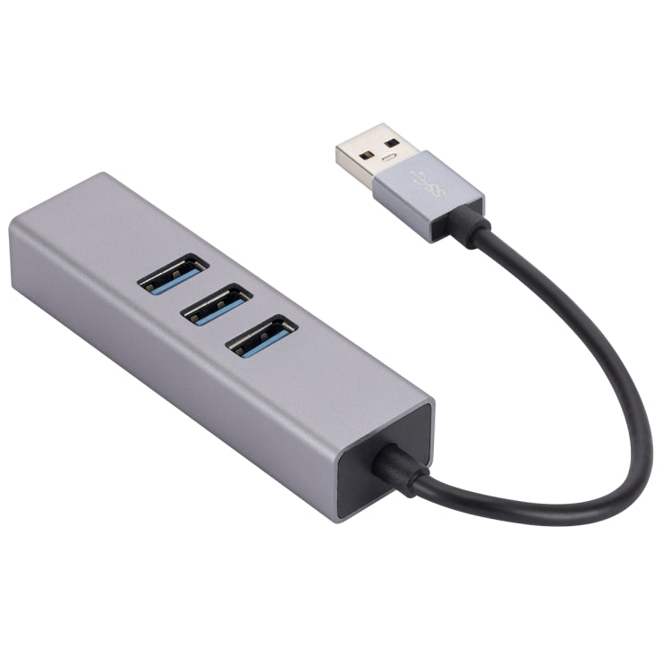 Sandsberg | SL-030 USB zu Gigabit Ethernet RJ45 & 3 x USB 3.0 Adapter Konverter HUB(Grau)