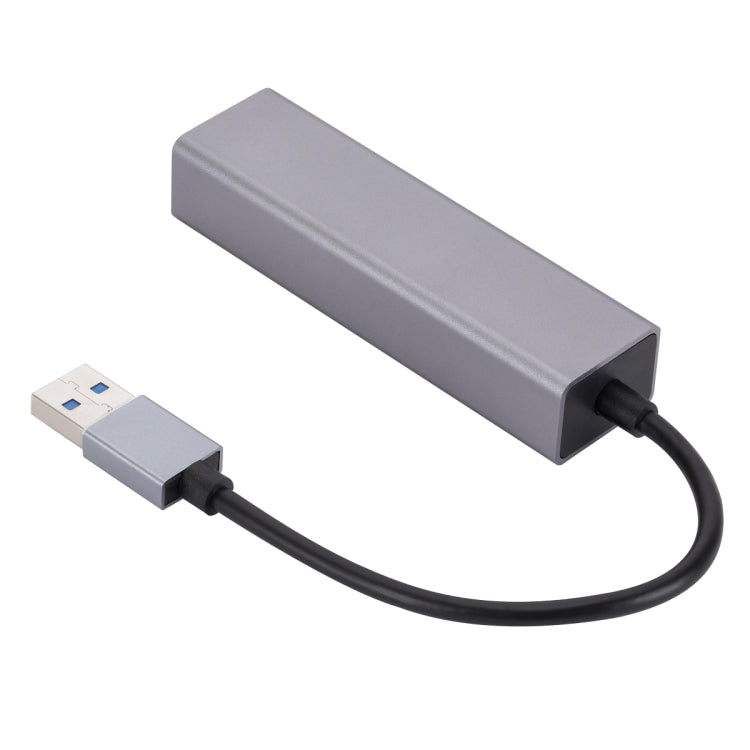Sandsberg | SL-030 USB zu Gigabit Ethernet RJ45 & 3 x USB 3.0 Adapter Konverter HUB(Grau)
