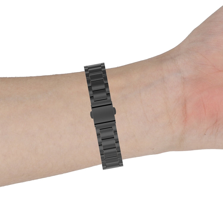 Sandsberg | Für Huawei Honor Band 4 (CRS-B19) / Honor Band 5 (CRS-B19S) Drei Perlen Stahl Handgelenkband Uhrband (Rosa Pink)