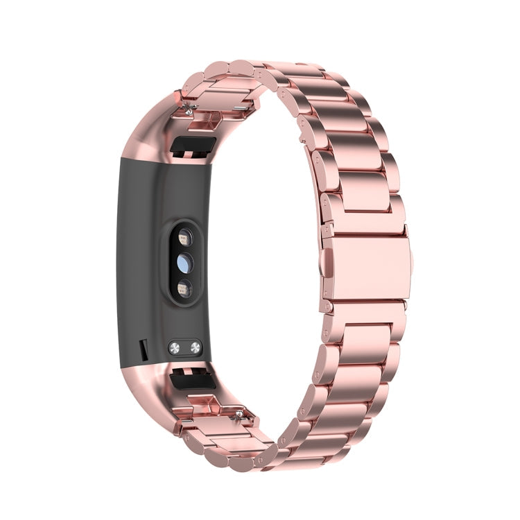 Sandsberg | Für Huawei Honor Band 4 (CRS-B19) / Honor Band 5 (CRS-B19S) Drei Perlen Stahl Handgelenkband Uhrband (Rosa Pink)