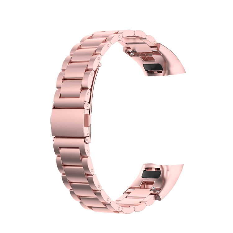 Sandsberg | Für Huawei Honor Band 4 (CRS-B19) / Honor Band 5 (CRS-B19S) Drei Perlen Stahl Handgelenkband Uhrband (Rosa Pink)