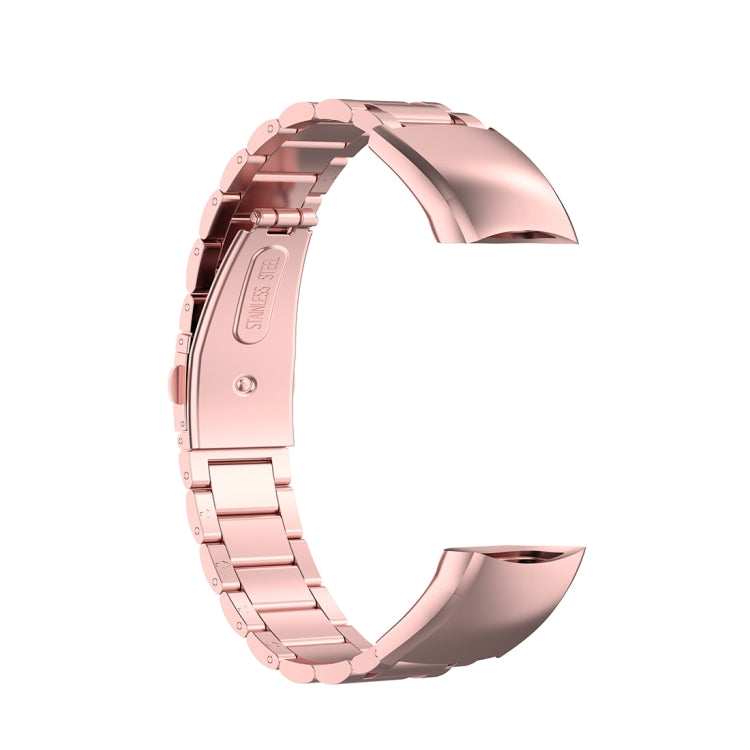 Sandsberg | Für Huawei Honor Band 4 (CRS-B19) / Honor Band 5 (CRS-B19S) Drei Perlen Stahl Handgelenkband Uhrband (Rosa Pink)