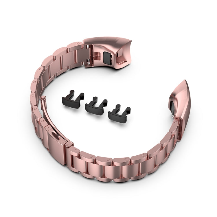 Sandsberg | Für Huawei Honor Band 4 (CRS-B19) / Honor Band 5 (CRS-B19S) Drei Perlen Stahl Handgelenkband Uhrband (Rosa Pink)