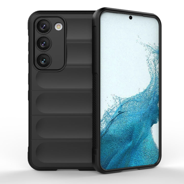 Sandsberg | Für Samsung Galaxy S23 5G Magic Shield TPU + Flanell Telefonhülle (Schwarz)