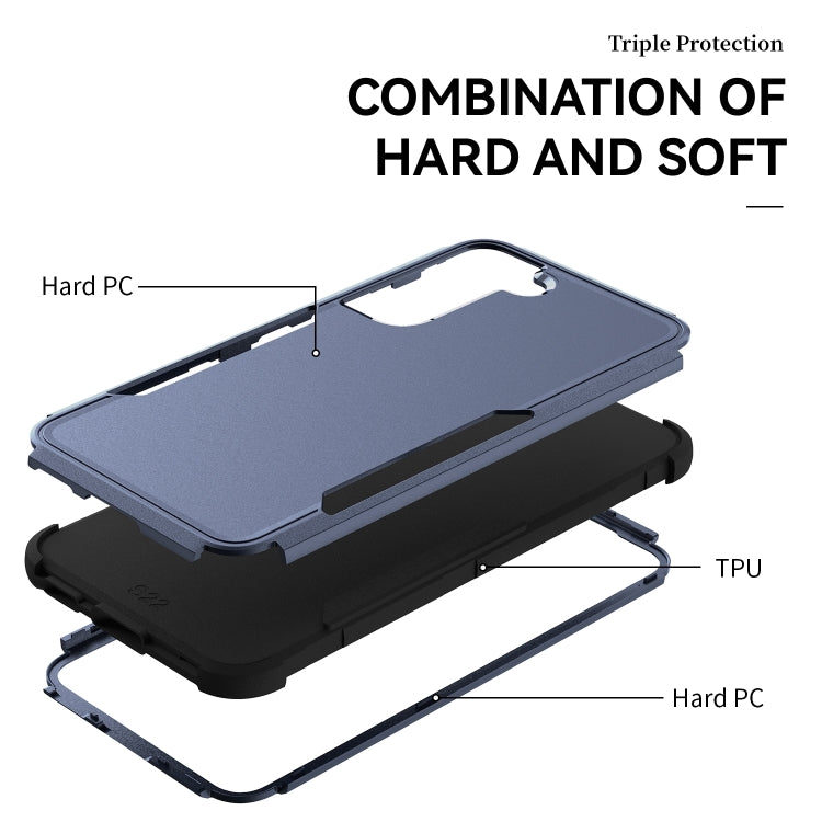 Sandsberg | Für Samsung Galaxy S23 5G TPU + PC Stoßfeste Telefonhülle (Königsblau + Schwarz)