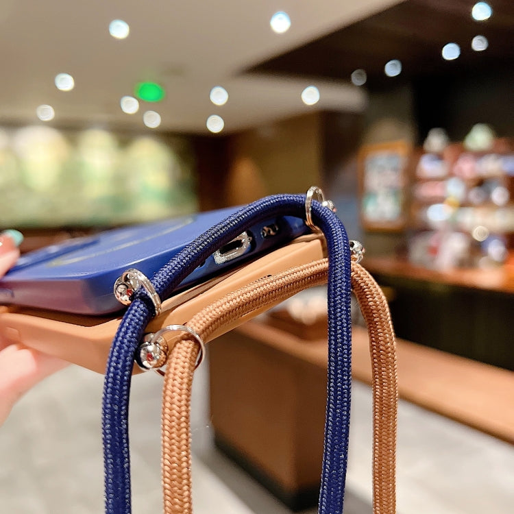 Für iPhone 14 MagSafe Magnetische Lanyard Handyhülle (Dunkelgrün)