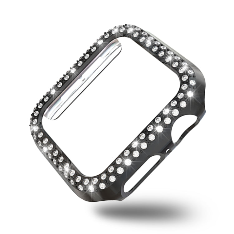 Sandsberg | Für Apple Watch Series 5 & 4 44mm Doppelreihe Diamanten PC Schutzhülle (Schwarz)