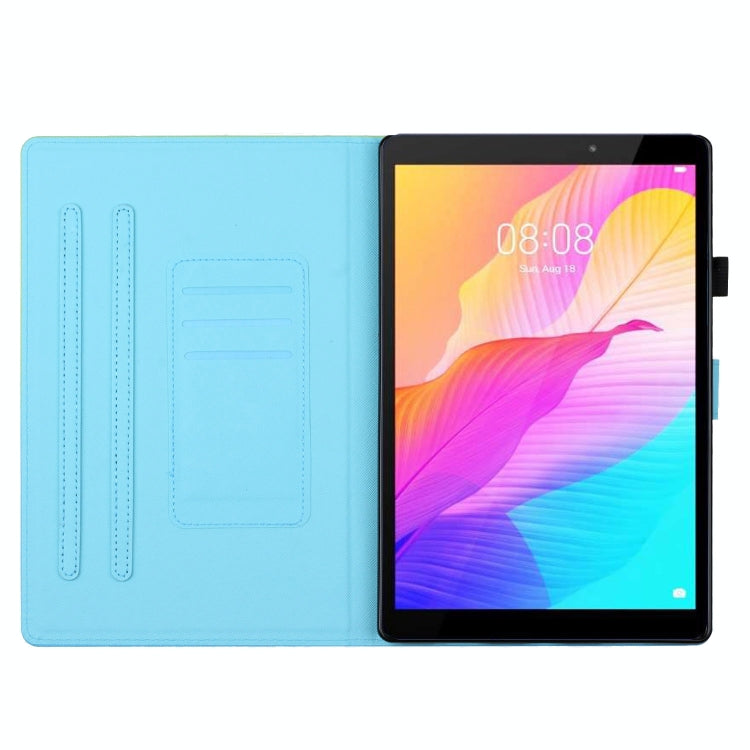 Sandsberg | Für Amazon Fire HD 10 2021 Farbige Zeichnung Stickerei Smart Leder Tablet Hülle (Elefant)