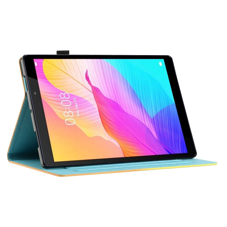Sandsberg | Für Amazon Fire HD 10 2021 Farbige Zeichnung Stickerei Smart Leder Tablet Hülle (Elefant)