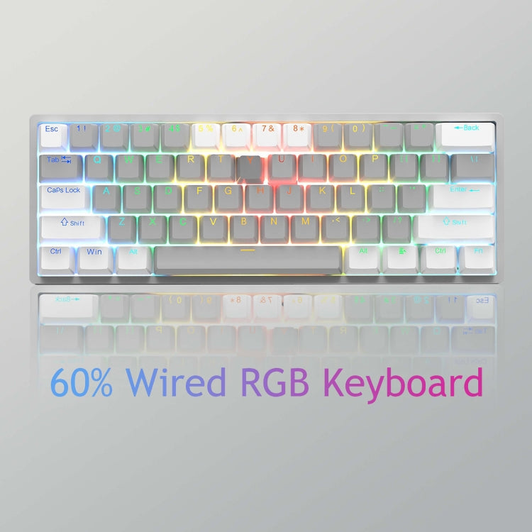 Sandsberg | AULA F3261 Type-C Verdrahtete Hot Swappable 61 Tasten RGB Mechanische Tastatur (Schwarz Grau Tee Schaft)