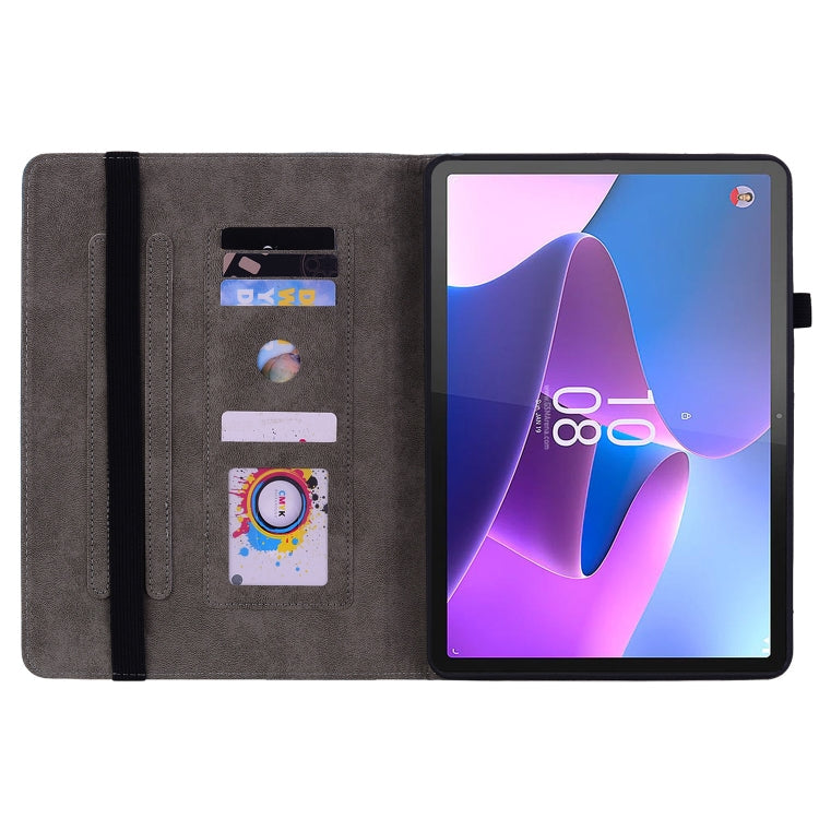 Sandsberg | Für Lenovo Tab P11 Pro Gen 2 11,2 Schmetterlingsrose Prägung Leder Tablet-Hülle (Rosa Rot)