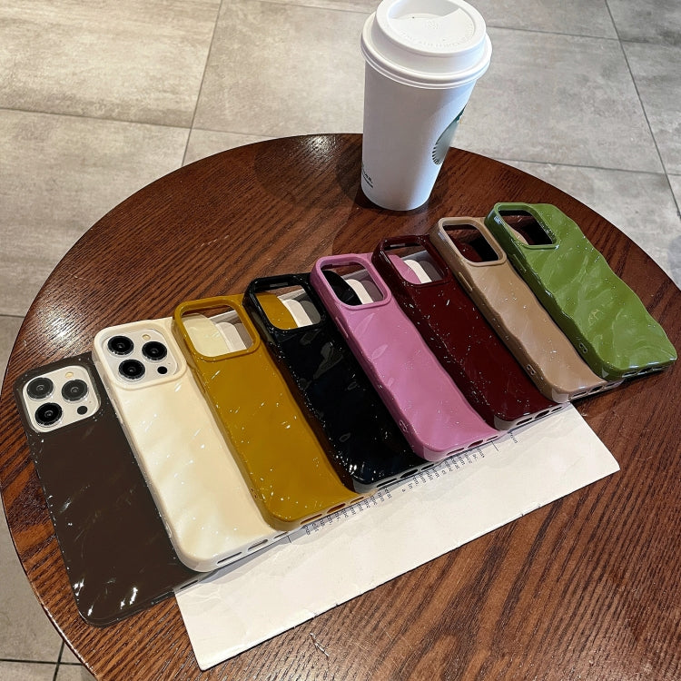 Sandsberg | Für iPhone 15 Pro Einfarbig Welle Textur TPU Handyhülle (Schokolade)